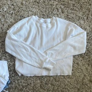 Cropped Aritzia waffle long sleeve